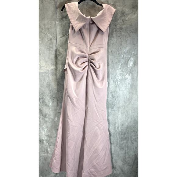XSCAPE Women's Blush Pink Off-The-Shoulder Sweetheart Neck Ruched Gown SZ 6 - Picture 3 of 14